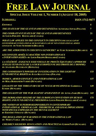 Download Free Law Journal Special Issue Volume 1 Number 1: ISSN 1712-9877X - Louis-Philippe Rouillard file in PDF