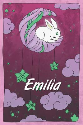 Download Emilia: personalized notebook sleeping bunny on the moon with stars softcover 120 pages blank useful as notebook, dream diary, scrapbook, journal or gift idea - Jenny Illus | ePub