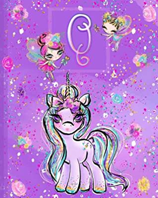 Read Online Q: Unicorn Composition Notebook Wide Ruled - Monogrammed Initial Q -  | ePub