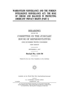 Read Warrantless surveillance and the Foreign Intelligence Surveillance Act: Pt. I - U.S. House of Representatives file in PDF