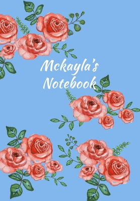 Download Mckayla's Notebook: Personalized Journal - Garden Flowers Pattern. Red Rose Blooms on Baby Blue Cover. Dot Grid Notebook for Notes, Journaling. Floral Watercolor Design with First Name -  file in PDF